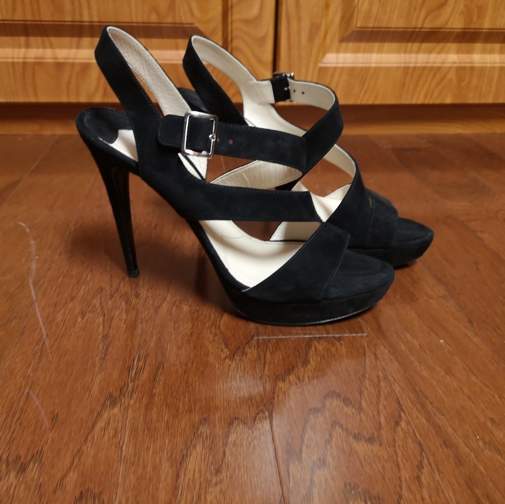Prada strappy suede heels -39